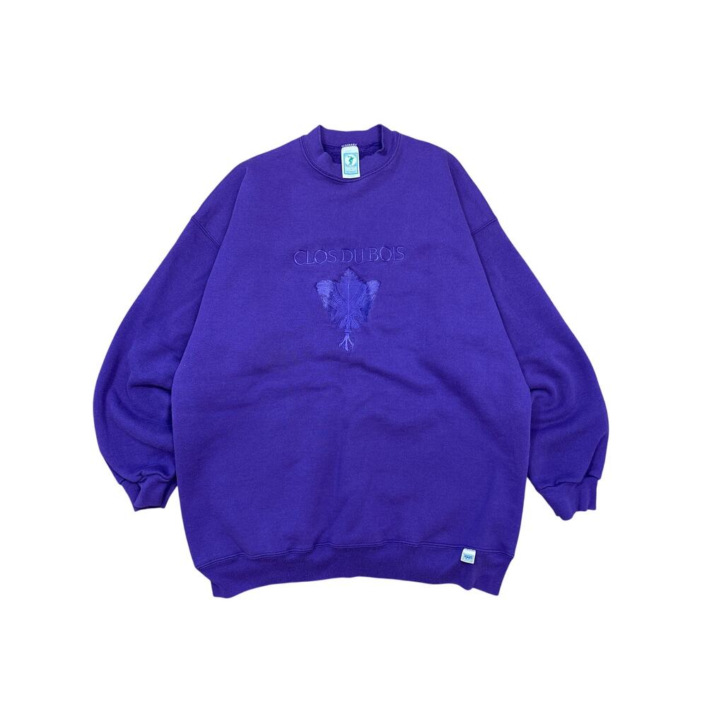 Vintage 90s Clos Du Bois Embroidered Wine logo Crewneck sweatshirt purple XL